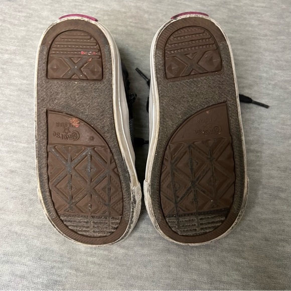 Converse Black and Pink High-Top Sneakers with Canvas Upper - Picture 6 of 7